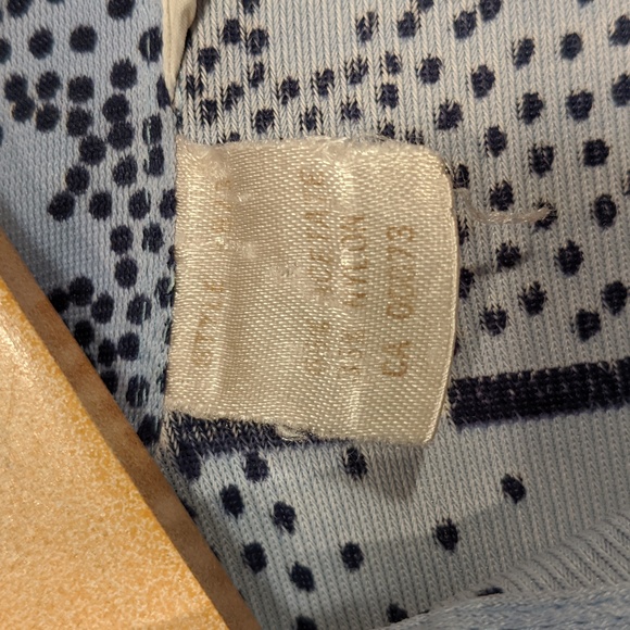 Vintage 70' blue floral and geometric patterned disco shirt by Pegasus - Picture 5 of 7